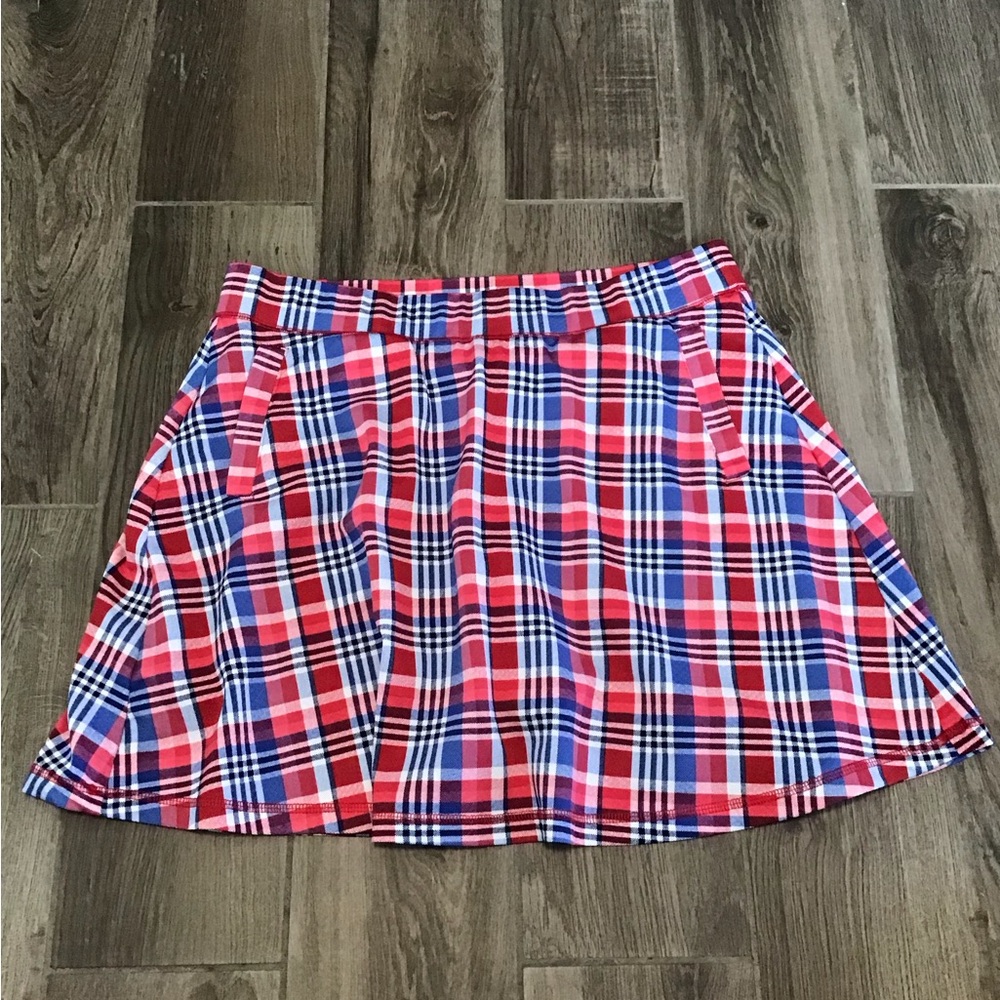 Talbots Red and Blue Plaid Skort